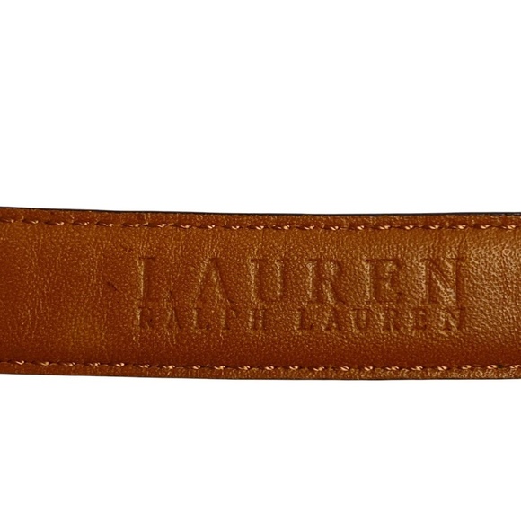 LAUREN RALPH LAUREN Brown Leather Belt Snake Print Size XL - Picture 6 of 8